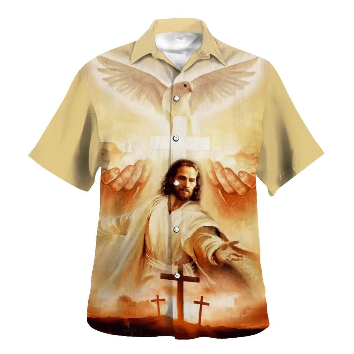 Jesus Christ Reaching Out Hand Christian Summer Hawaiian Shirt