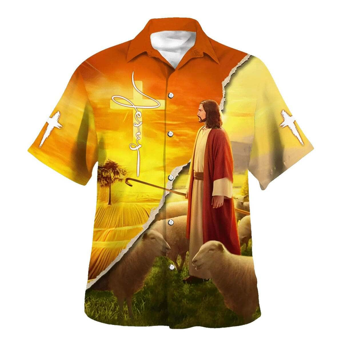 Jesus And The Lamb Christian Summer Hawaiian Shirt