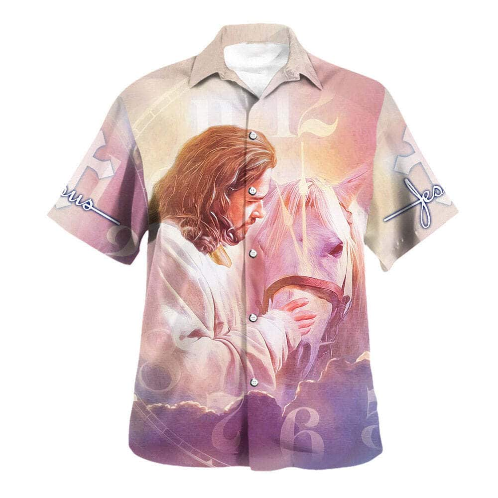 Jesus And Horses Christian Summer Hawaiian Shirt