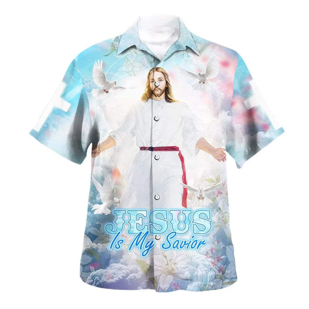 Jesus Is My Savior Christ Open Arms Christian Summer Hawaiian Shirt