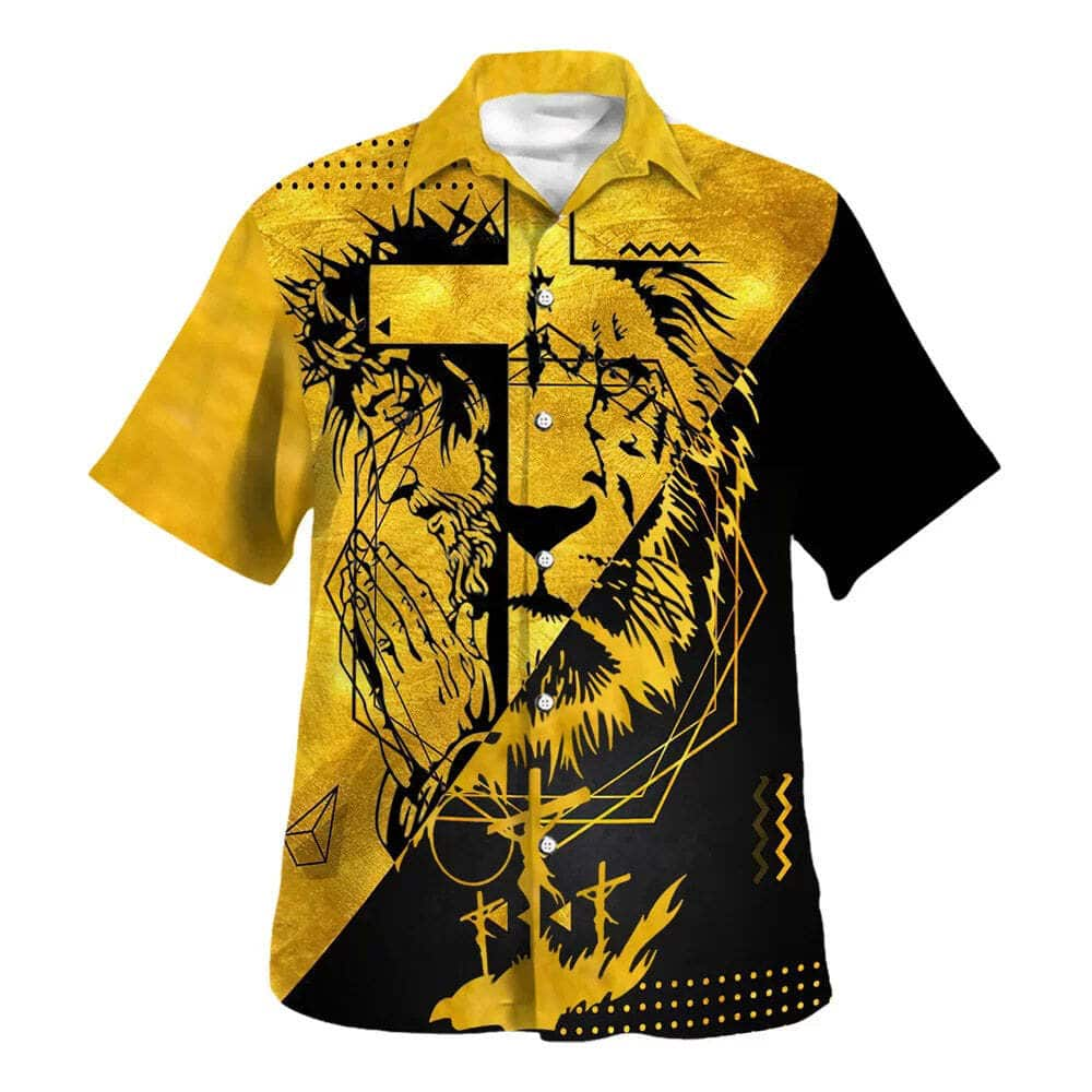 Lion Jesus Is My God Christian Summer Hawaiian Shirt