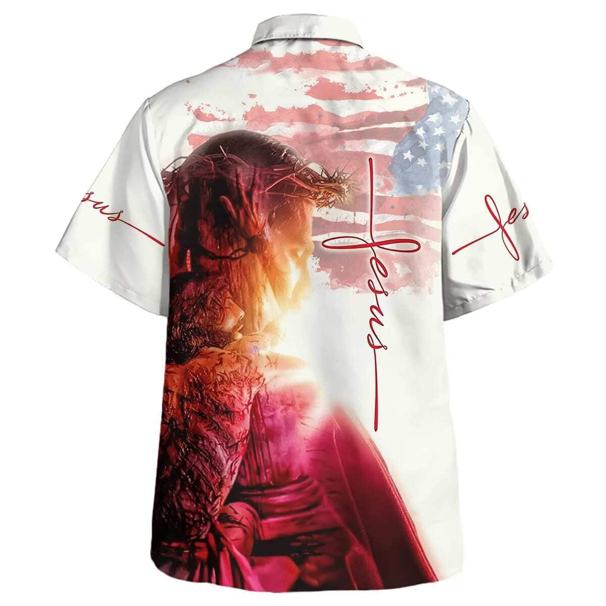 Jesus Christian Summer US American Flag Hawaiian Shirt Jesus Christian Summer US American Flag Hawaiian Shirt