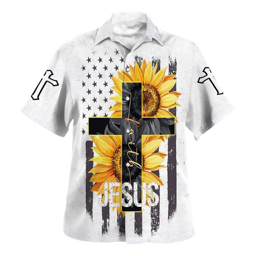 Jesus Faith Sunflower Christian Summer Hawaiian Shirt