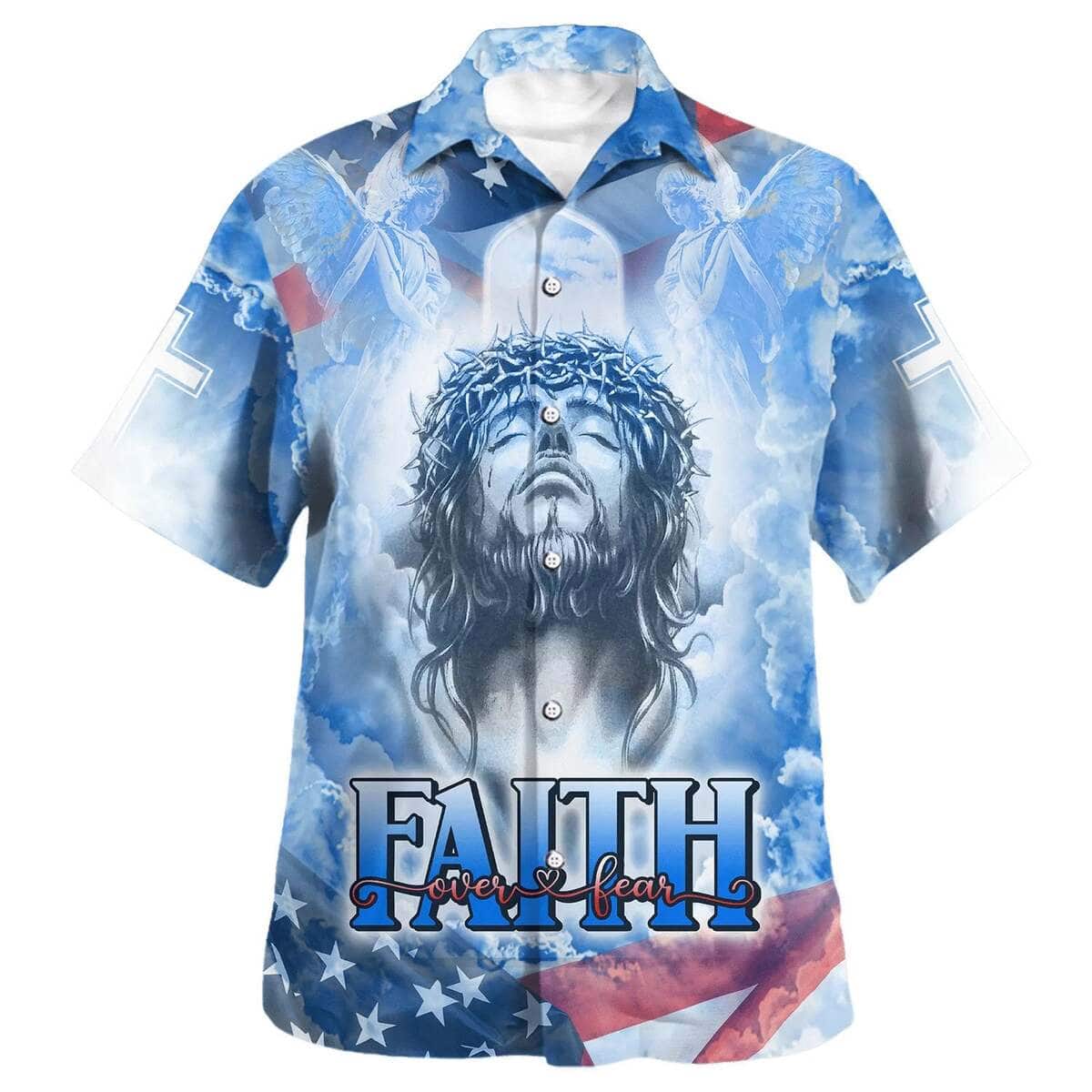 Jesus Bible Verse Faith Over Fear Christian Summer Hawaiian Shirt Jesus Bible Verse Faith Over Fear Christian Summer Hawaiian Shirt