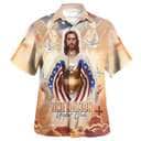 Jesus Eagle And One Nation Under God Christian Summer US Flag 4th Of July Hawaiian Shirt