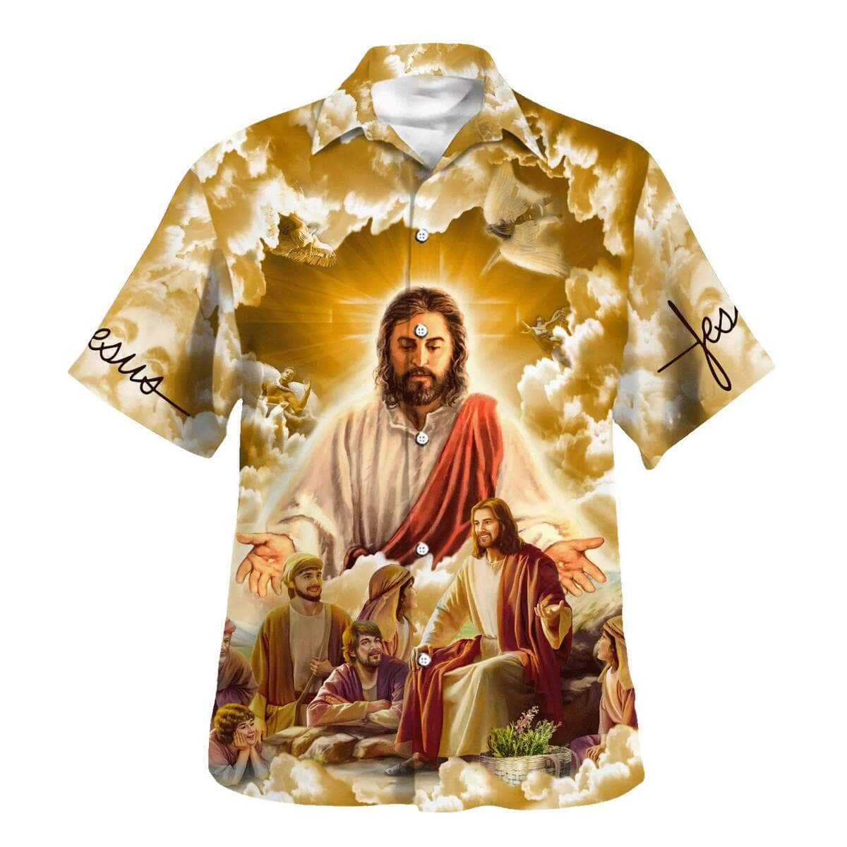 Jesus Christ With His Disciples Christian Summer Hawaiian Shirt