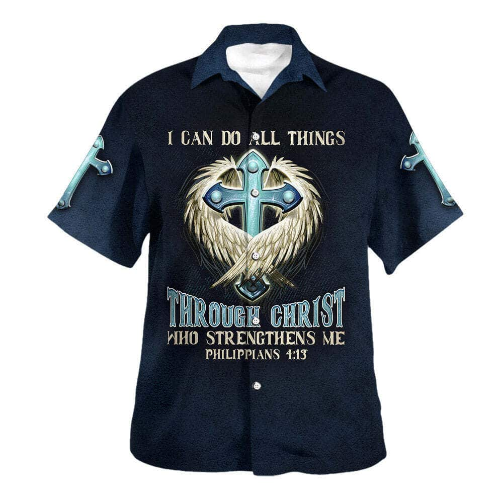 Bible Verse I Can Do All Things Through Christ Who Strengthens Me Christian Summer Hawaiian Shirt