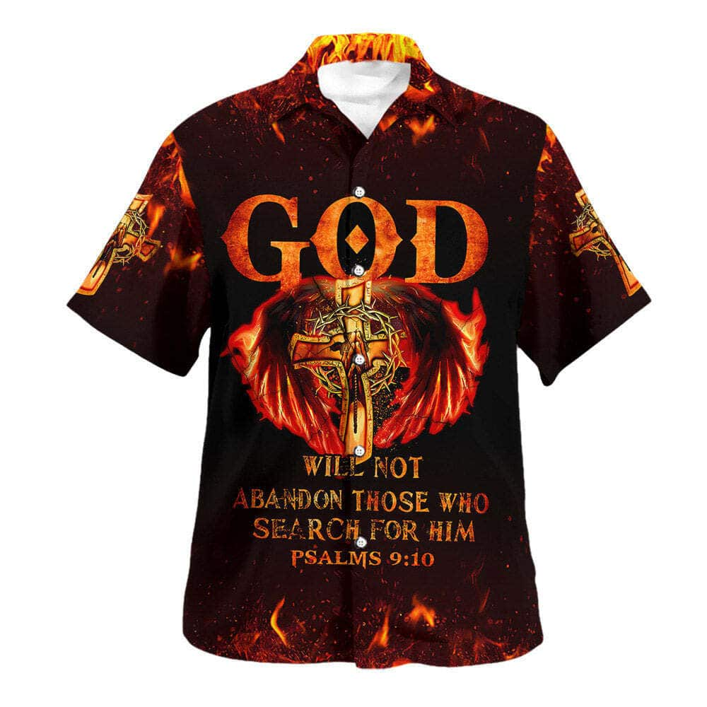 Bible Verse God Will Not Abandon Those Who Search For Him Jesus Cross Christian Summer Hawaiian Shirt