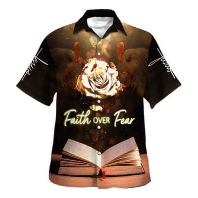 Bible Verse Jesus Faith Over Fear Christian Summer Hawaiian Shirt