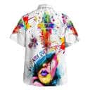 Colorful Faith Over Fear Bible Verse Cross Christian Summer Hawaiian Shirt
