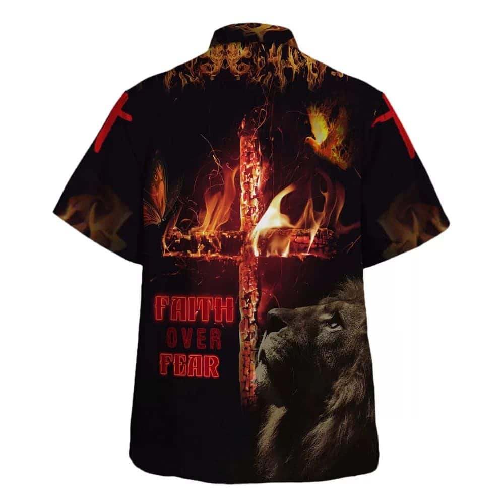 Bible Verse Lion Cross Faith Over Fear Christian Summer Hawaiian Shirt Bible Verse Lion Cross Faith Over Fear Christian Summer Hawaiian Shirt