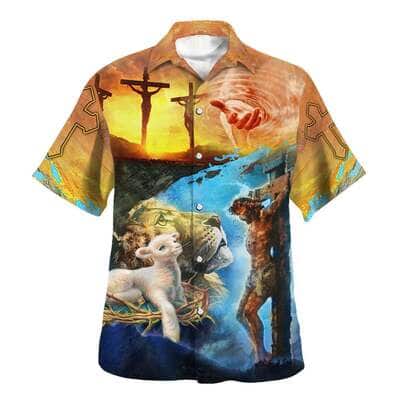 Jesus Saves Lion And Lamb Christian Hawaiian Shirt Jesus Saves Lion And Lamb Christian Hawaiian Shirt