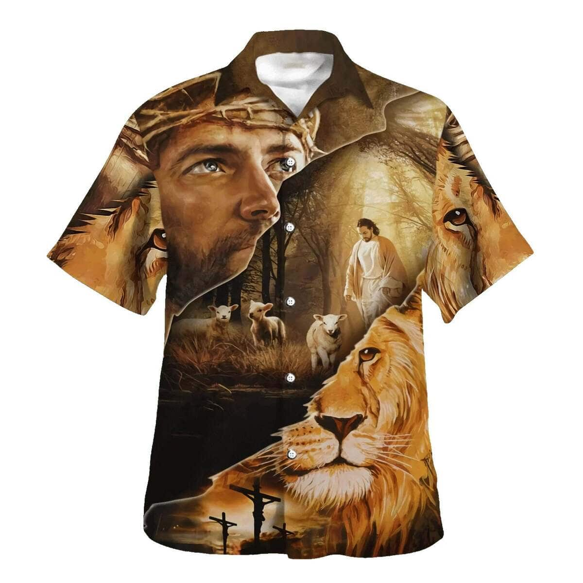 Jesus Lion Lamb Of God Christian Hawaiian Shirt