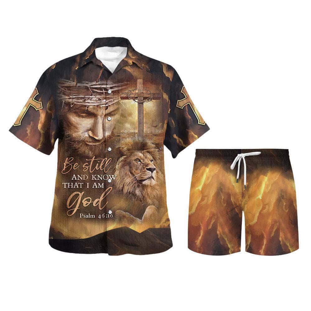Jesus Lion Cross Be Still And Know That I Am God Christian Hawaiian Shirt Jesus Lion Cross Be Still And Know That I Am God Christian Hawaiian Shirt