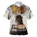 Jesus Is My Savior Jesus And The King Lion Christian Hawaiian Shirt