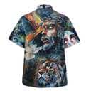 Jesus Christ Lion And Dove Vintage Art Christian Hawaiian Shirt