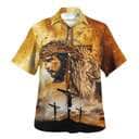 Jesus And Lion Christian Hawaiian Shirt With Cross Jesus And Lion Christian Hawaiian Shirt With Cross
