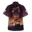 God Is My Power Lion Three Cross Christian Hawaiian Shirt God Is My Power Lion Three Cross Christian Hawaiian Shirt