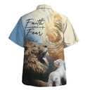 Faith Over Fear Jesus Lion And Lamb Christian Bible Verse Hawaiian Shirt