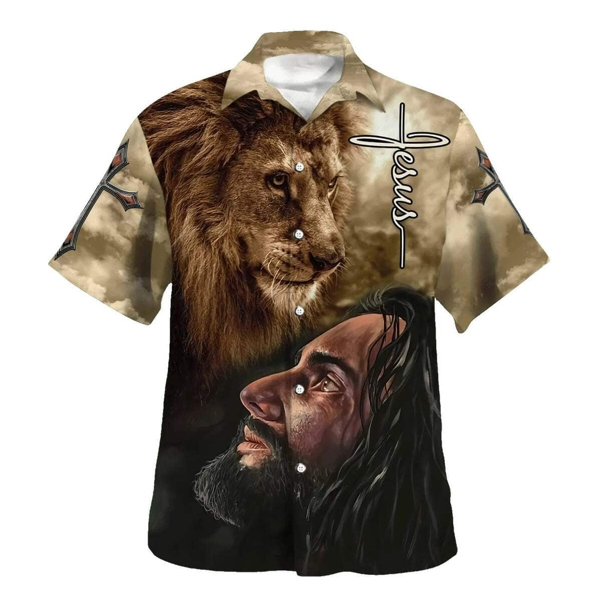 Christian Jesus Lion Christian Hawaiian Shirt Faith Gift For Friend