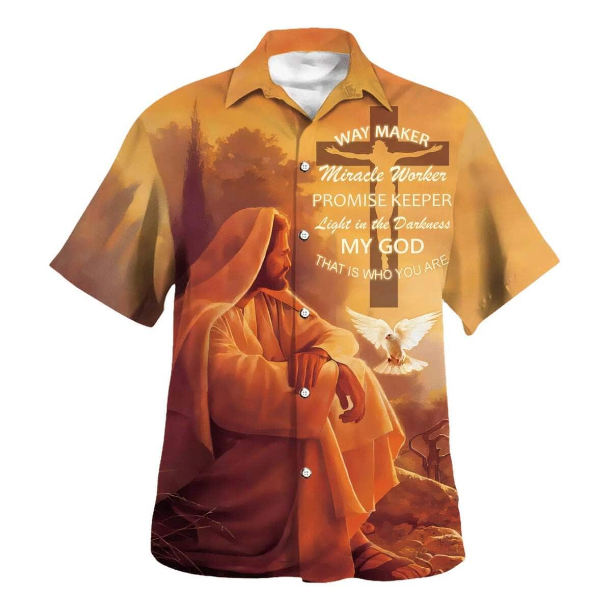 Way Marker Miracle Worker Promise Keeper Light In The Darkness My God Christian Hawaiian Shirt