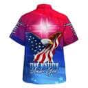 One Nation Under God American Eagle Christian Hawaiian Shirt US Flag 4th Of July