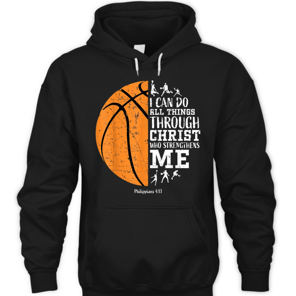 Christian Bible Verse T-Shirt I Can Do All Things Through Christ Philippians For Basketball Lover