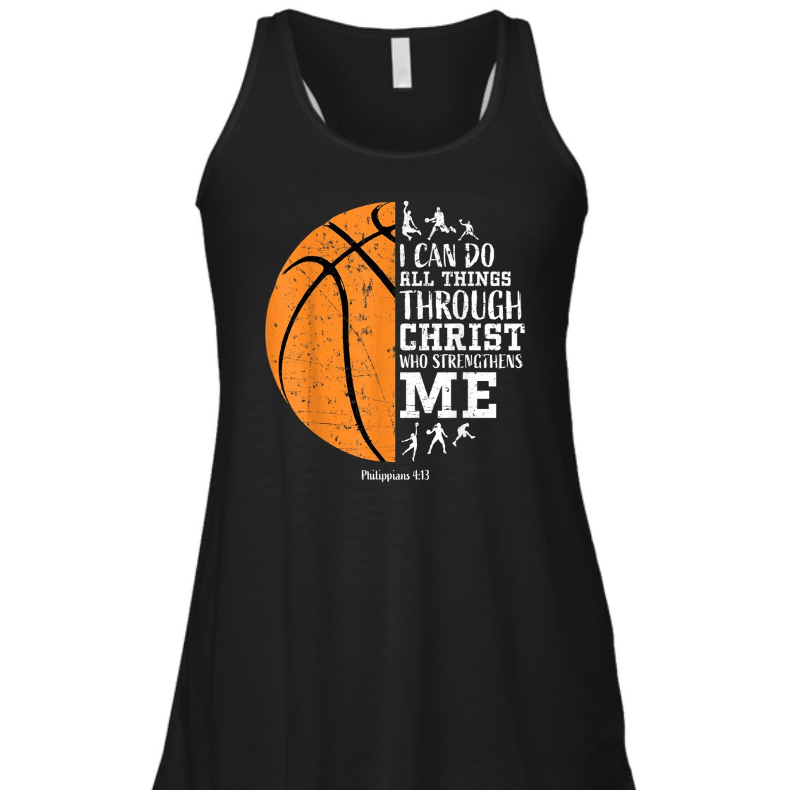 Christian Bible Verse T-Shirt I Can Do All Things Through Christ Philippians For Basketball Lover