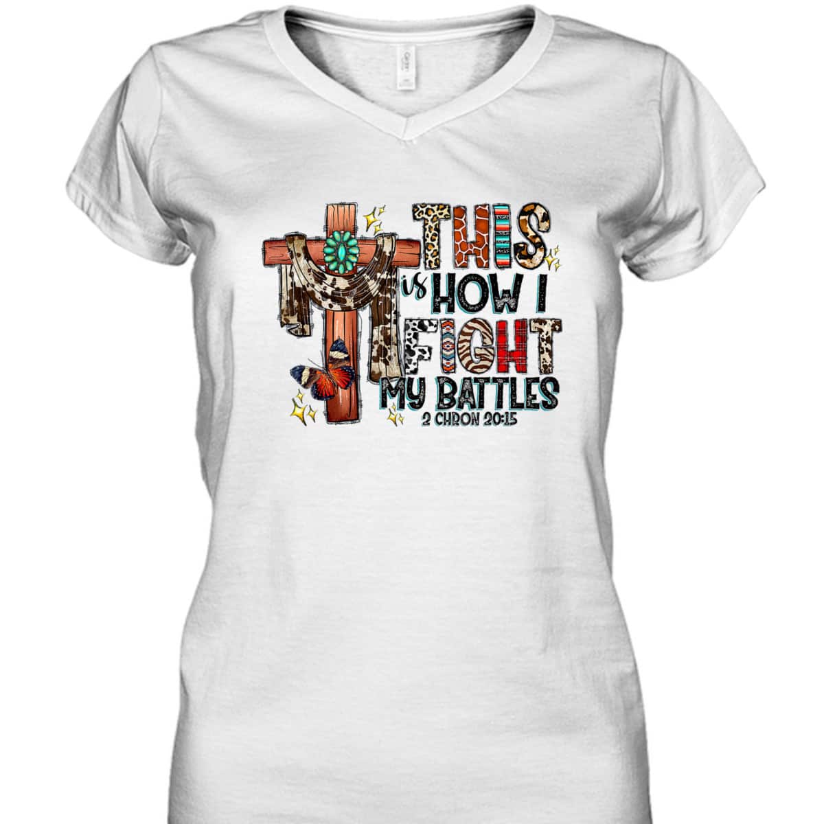 Western Leopard This Is How I Fight My Battles Christian Bible Verse T-Shirt