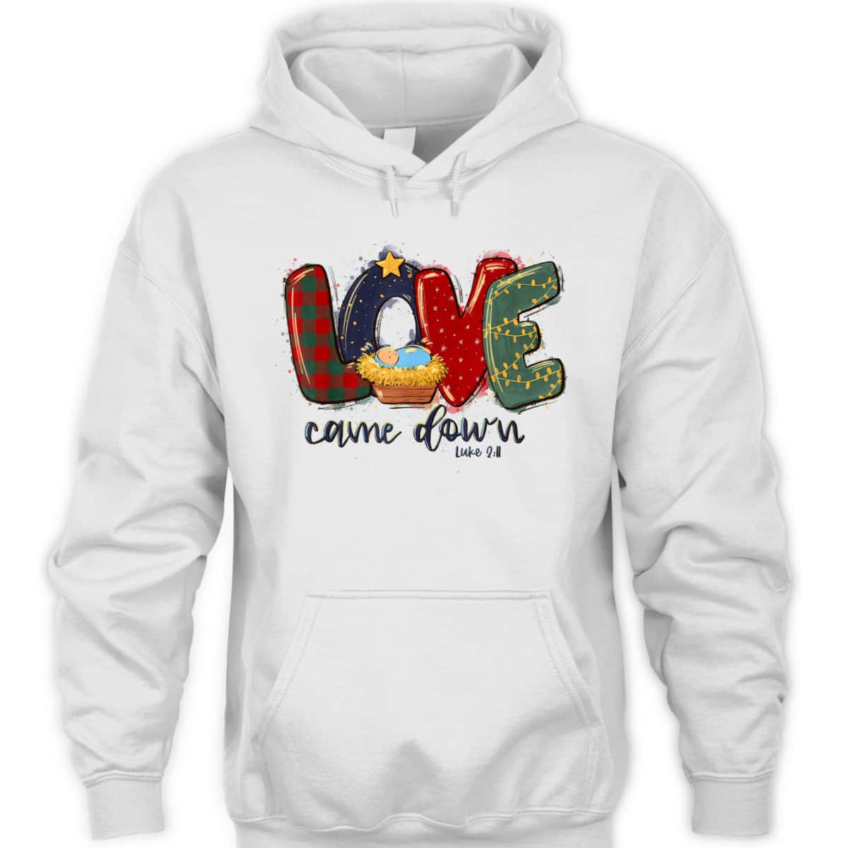 Love Came Down Luke 211 Bible Verse Jesus Christmas Christian T-Shirt