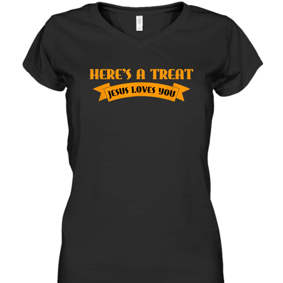 Christian Halloween Jesus Halloween Here's A Treat Jesus Loves You T-Shirt
