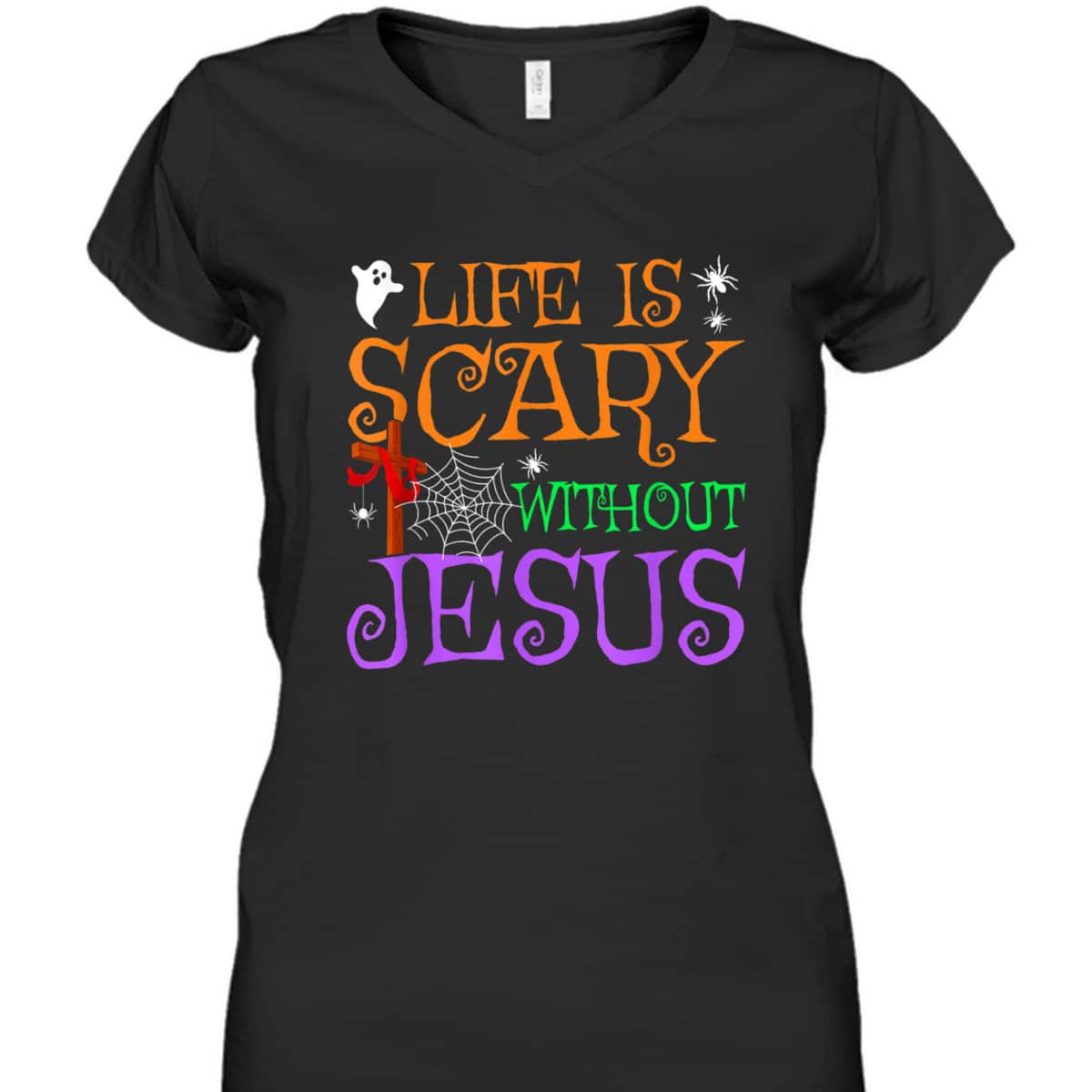 Life Without Jesus Is Scary Fall Christian Halloween Jesus T-Shirt Life Without Jesus Is Scary Fall Christian Halloween Jesus T-Shirt