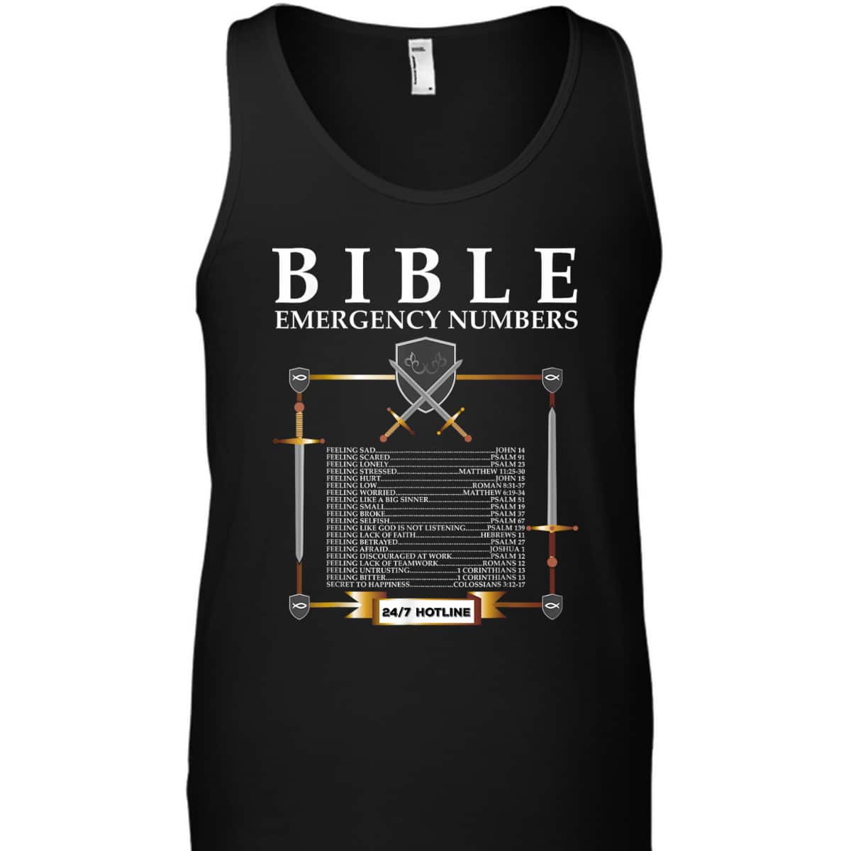Bible Emergency Numbers Hotline Cool Christian Bible Verse T-Shirt