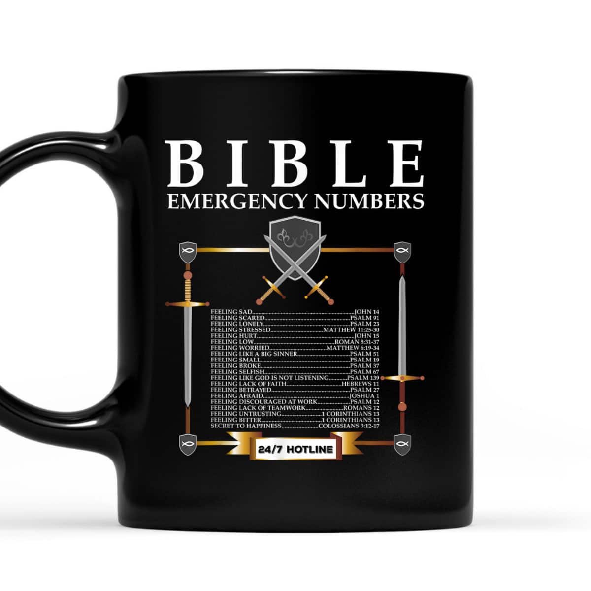 Bible Emergency Numbers Hotline Cool Christian Bible Verse T-Shirt