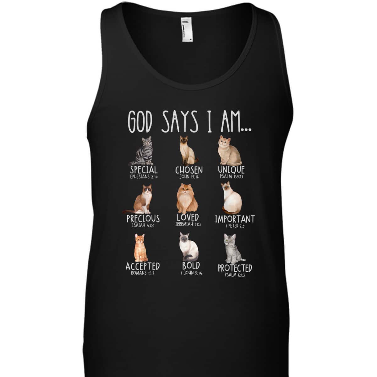 God Says I Am Cat Mom Dad Christian Jesus Bible Verse T-Shirt God Says I Am Cat Mom Dad Christian Jesus Bible Verse T-Shirt
