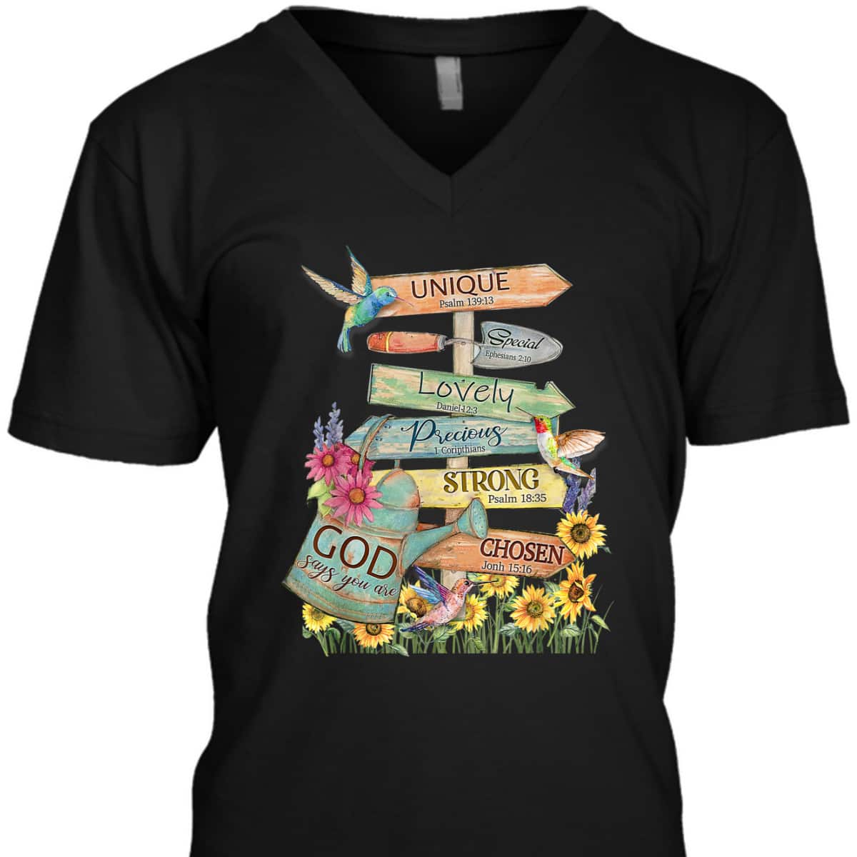 Jesus Garden Flower Hummingbird God Say You Are Bible Verse T-Shirt Jesus Garden Flower Hummingbird God Say You Are Bible Verse T-Shirt