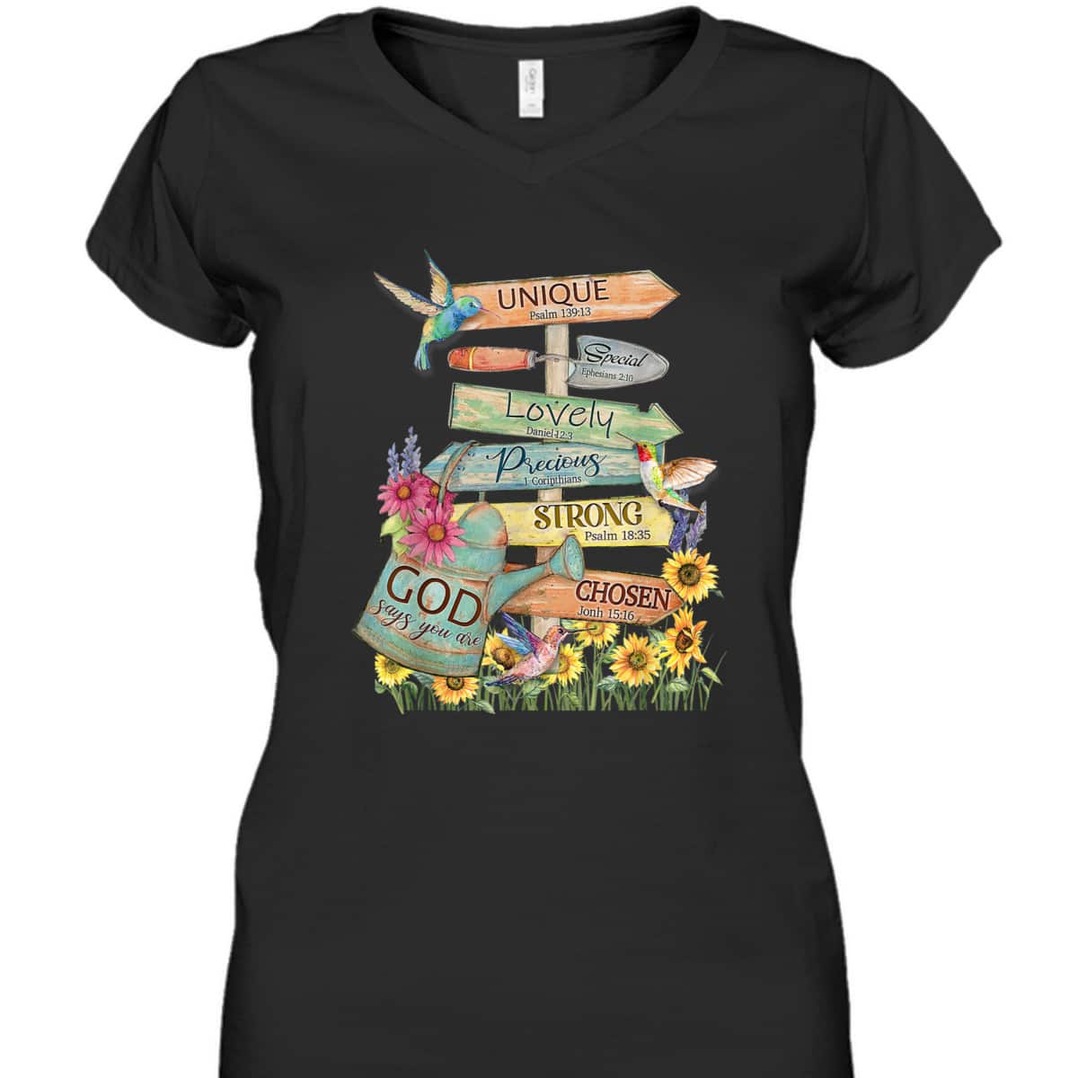 Jesus Garden Flower Hummingbird God Say You Are Bible Verse T-Shirt Jesus Garden Flower Hummingbird God Say You Are Bible Verse T-Shirt