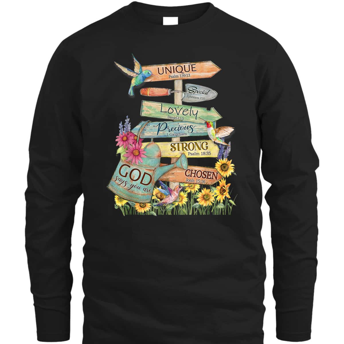Jesus Garden Flower Hummingbird God Say You Are Bible Verse T-Shirt Jesus Garden Flower Hummingbird God Say You Are Bible Verse T-Shirt