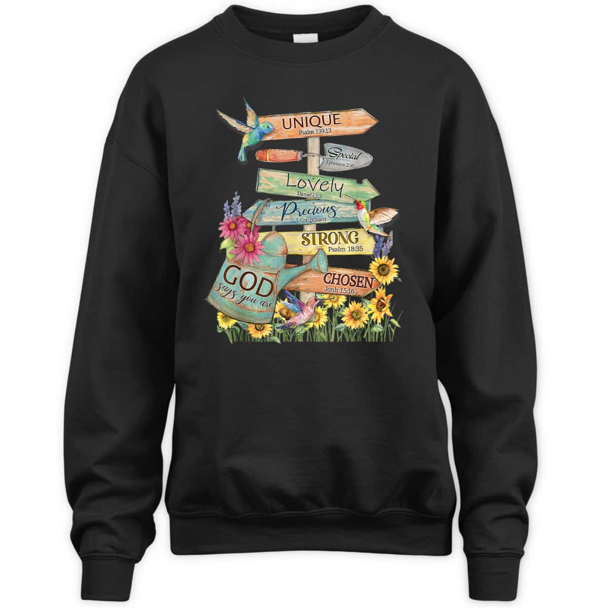 Jesus Garden Flower Hummingbird God Say You Are Bible Verse T-Shirt Jesus Garden Flower Hummingbird God Say You Are Bible Verse T-Shirt