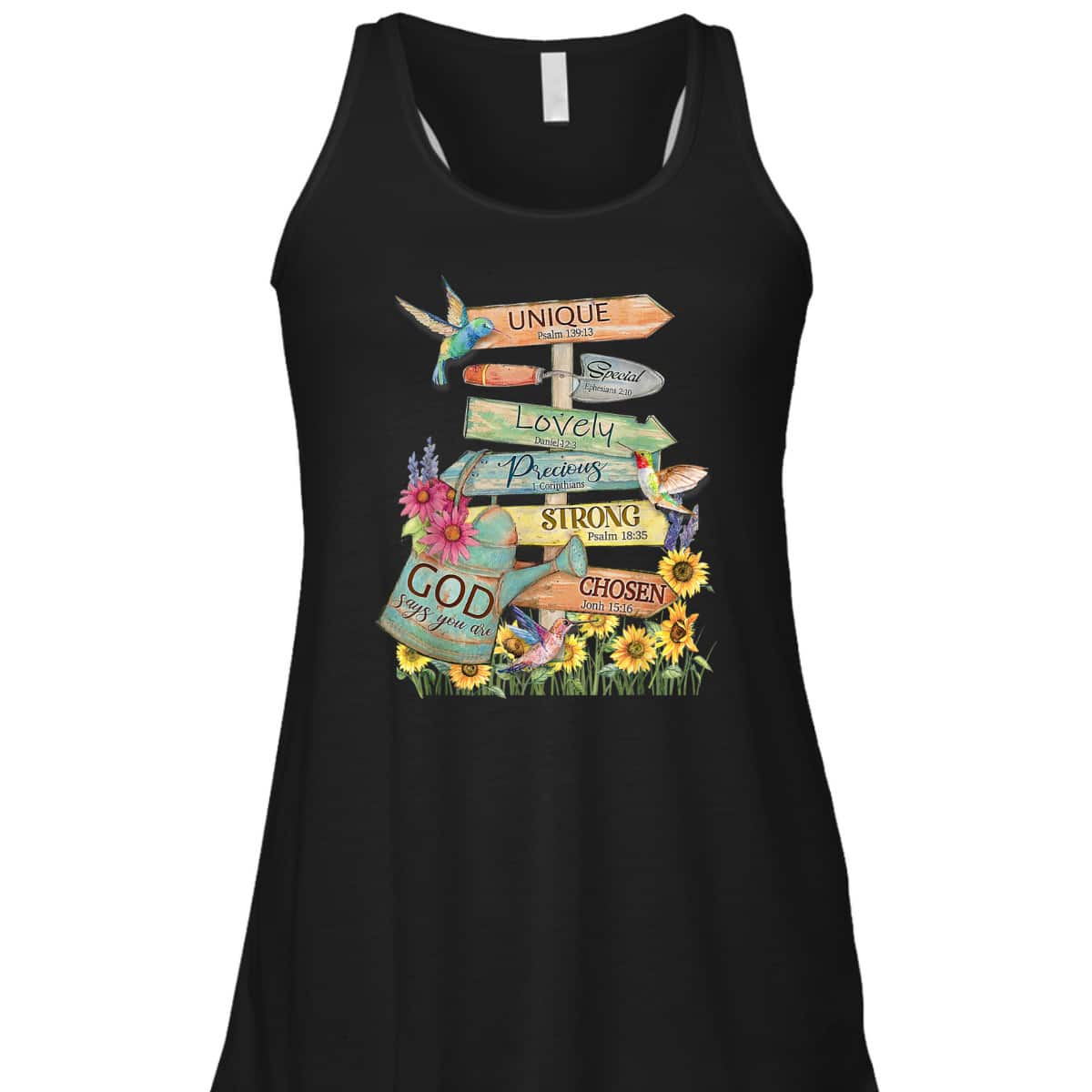 Jesus Garden Flower Hummingbird God Say You Are Bible Verse T-Shirt Jesus Garden Flower Hummingbird God Say You Are Bible Verse T-Shirt