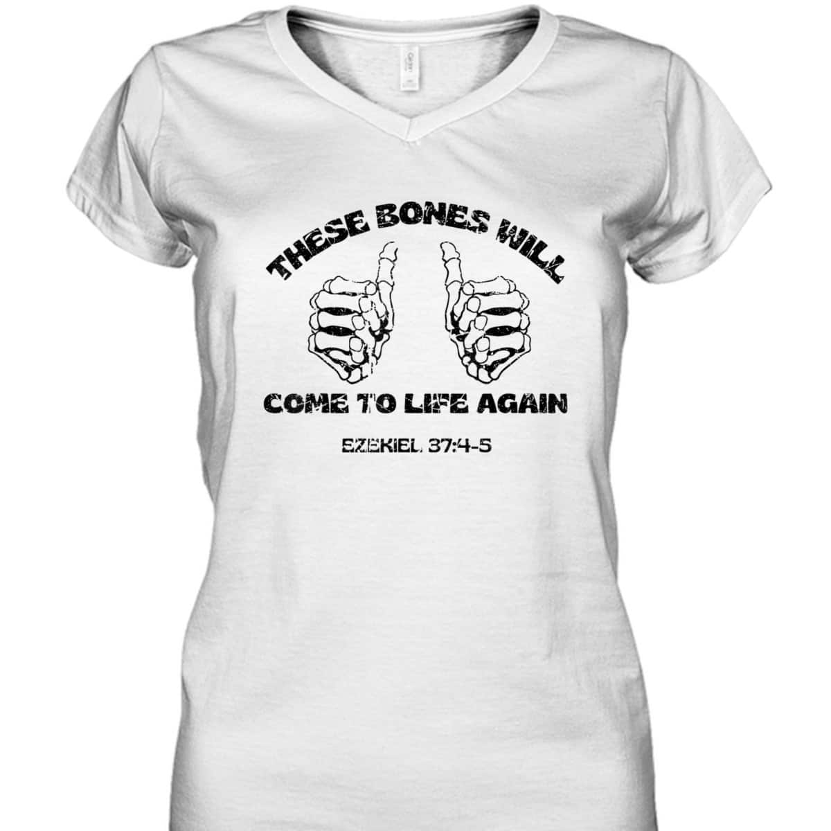 These Dry Bones Ezekiel Christian Halloween Skeleton Bible T-Shirt