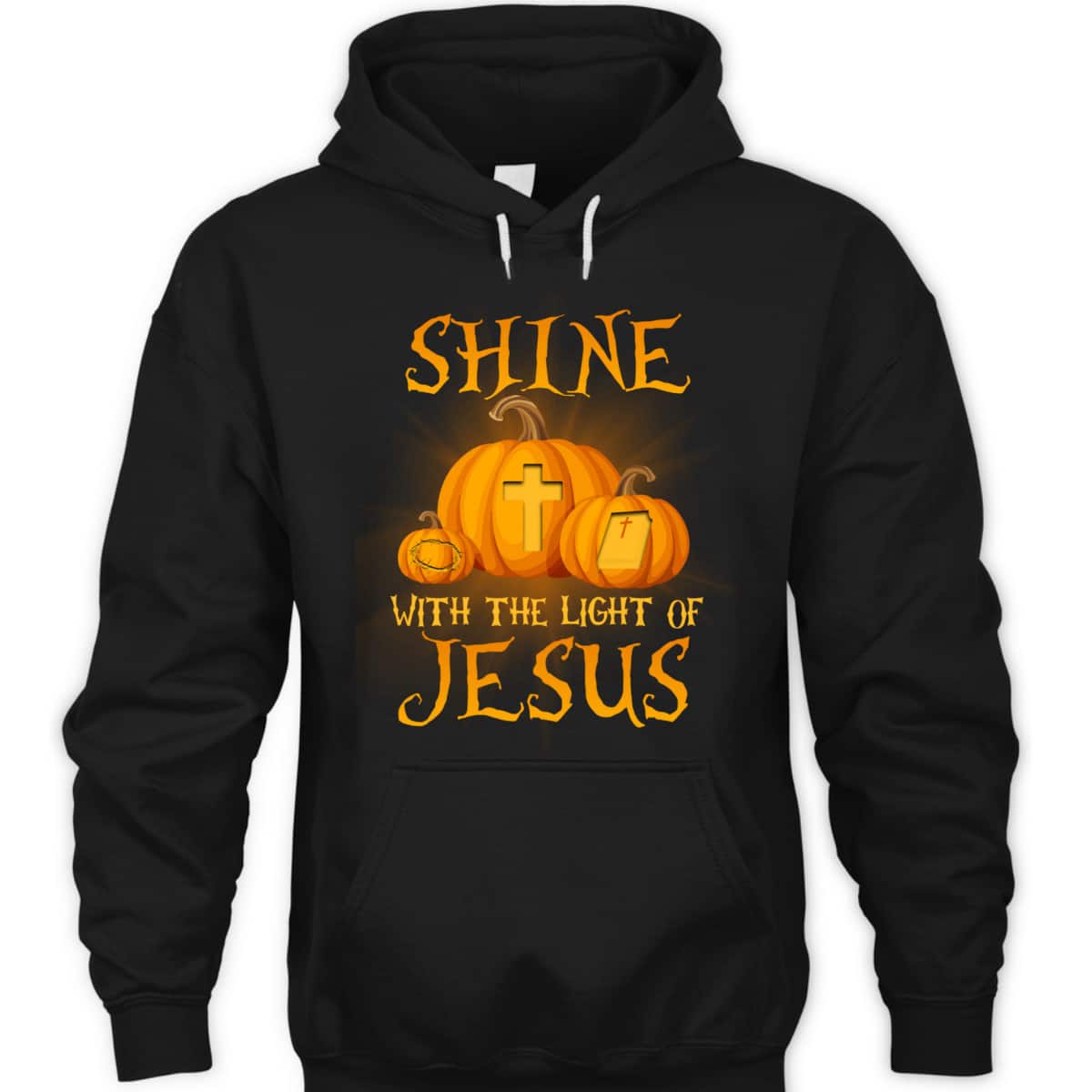 Shine With The Light Of Jesus Christian Halloween Pumpkin T-Shirt Shine With The Light Of Jesus Christian Halloween Pumpkin T-Shirt