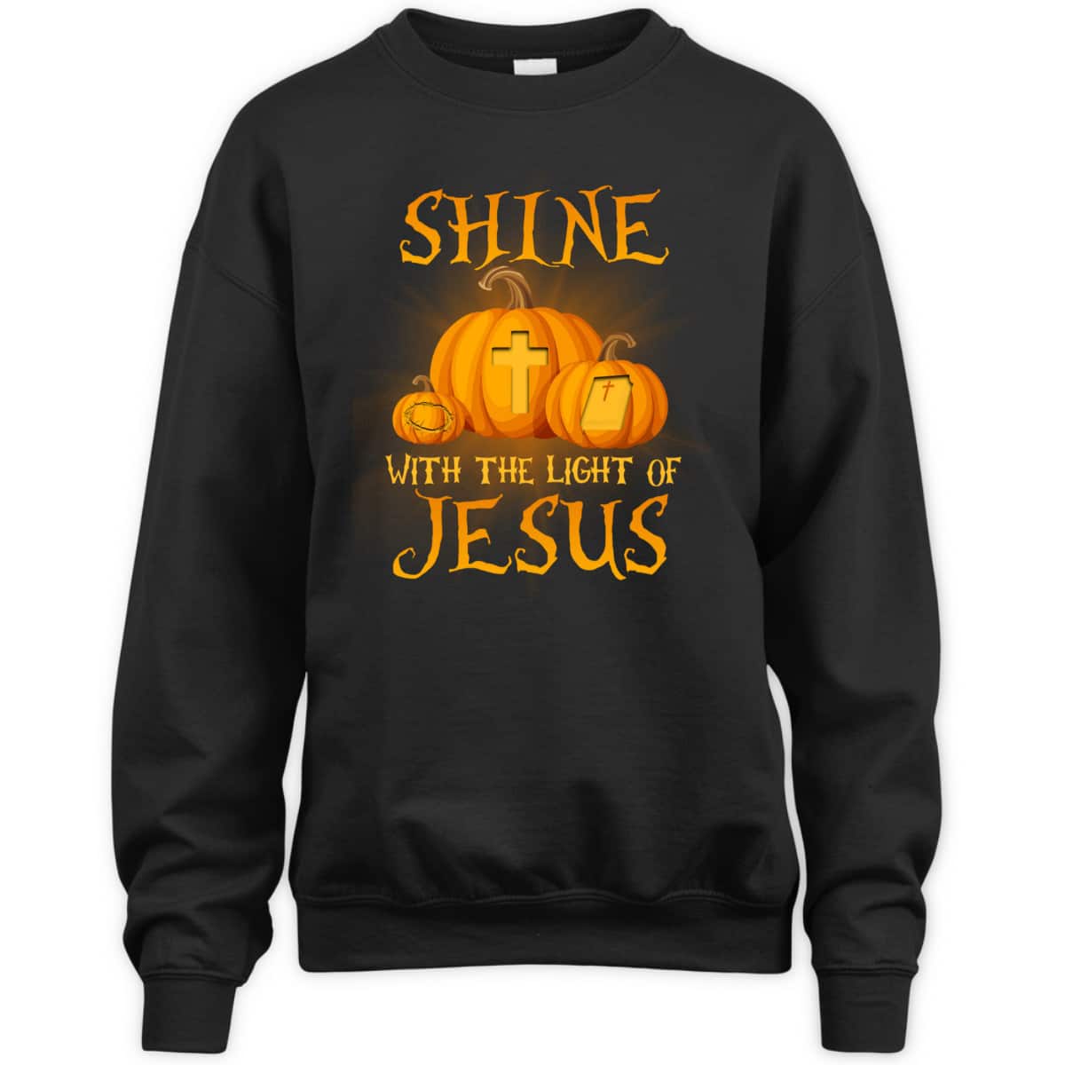 Shine With The Light Of Jesus Christian Halloween Pumpkin T-Shirt