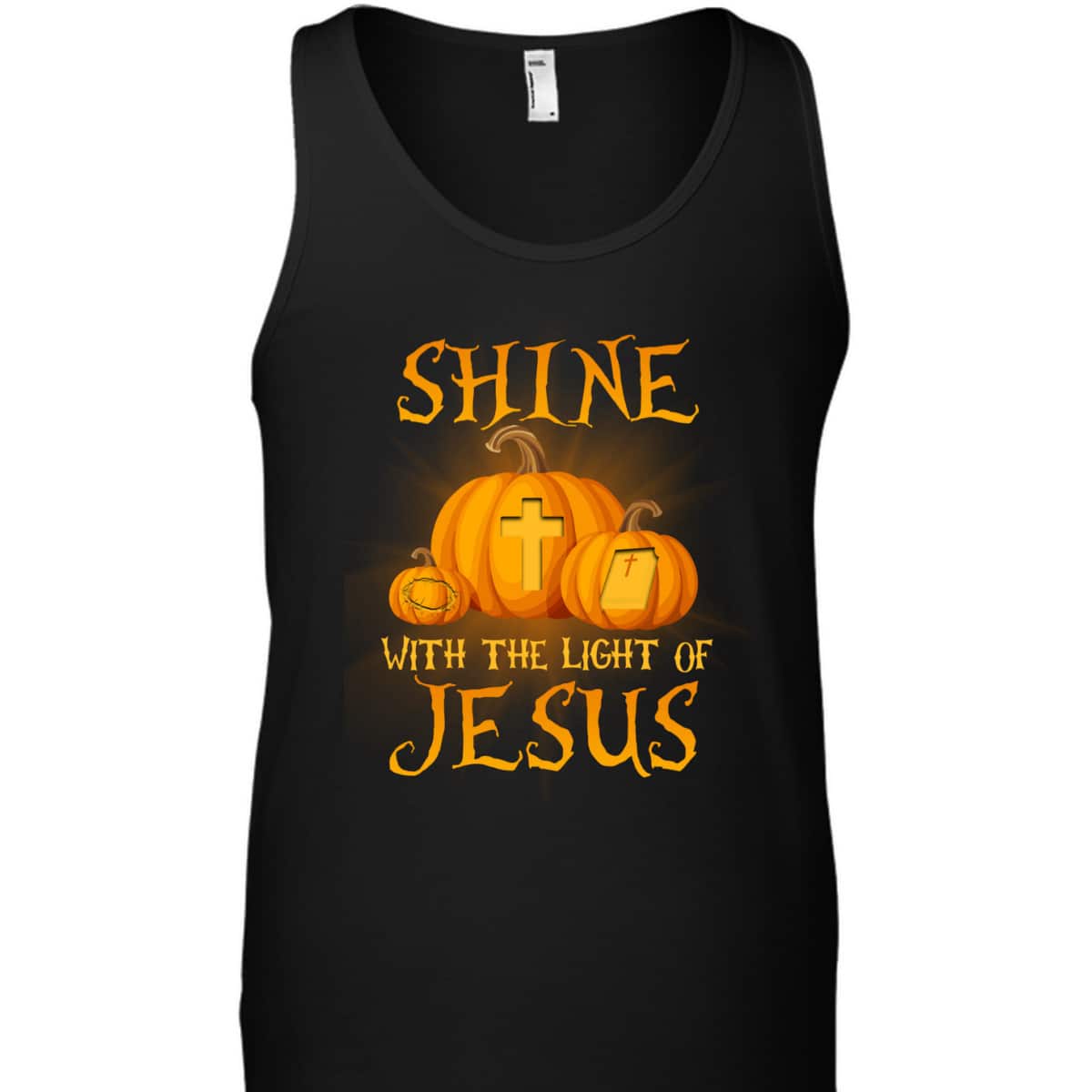 Shine With The Light Of Jesus Christian Halloween Pumpkin T-Shirt