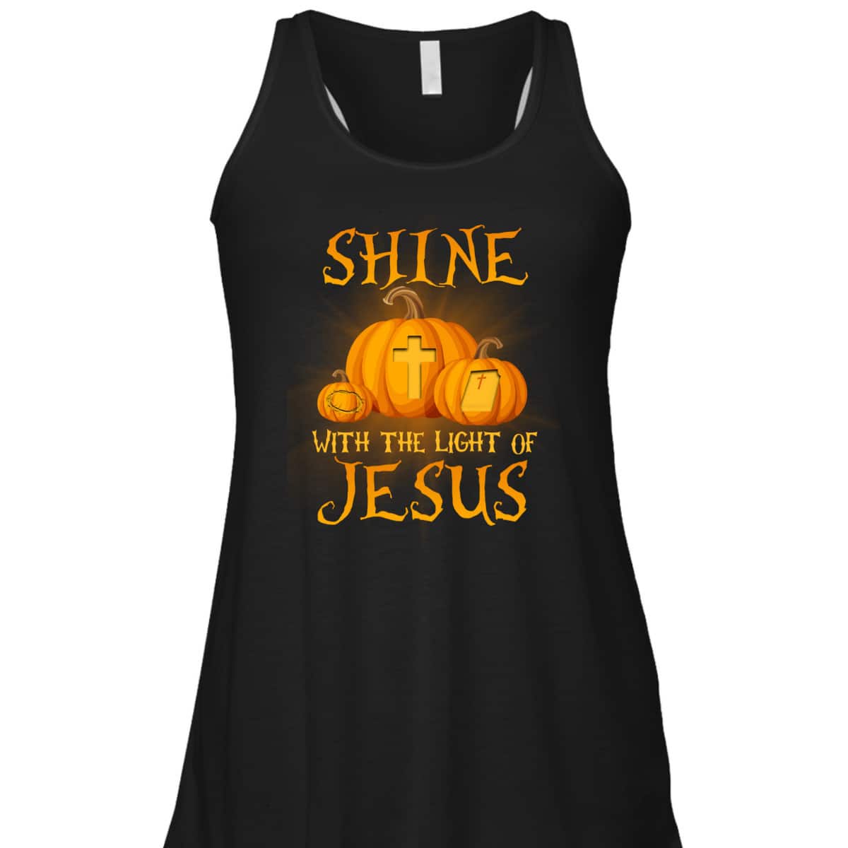 Shine With The Light Of Jesus Christian Halloween Pumpkin T-Shirt