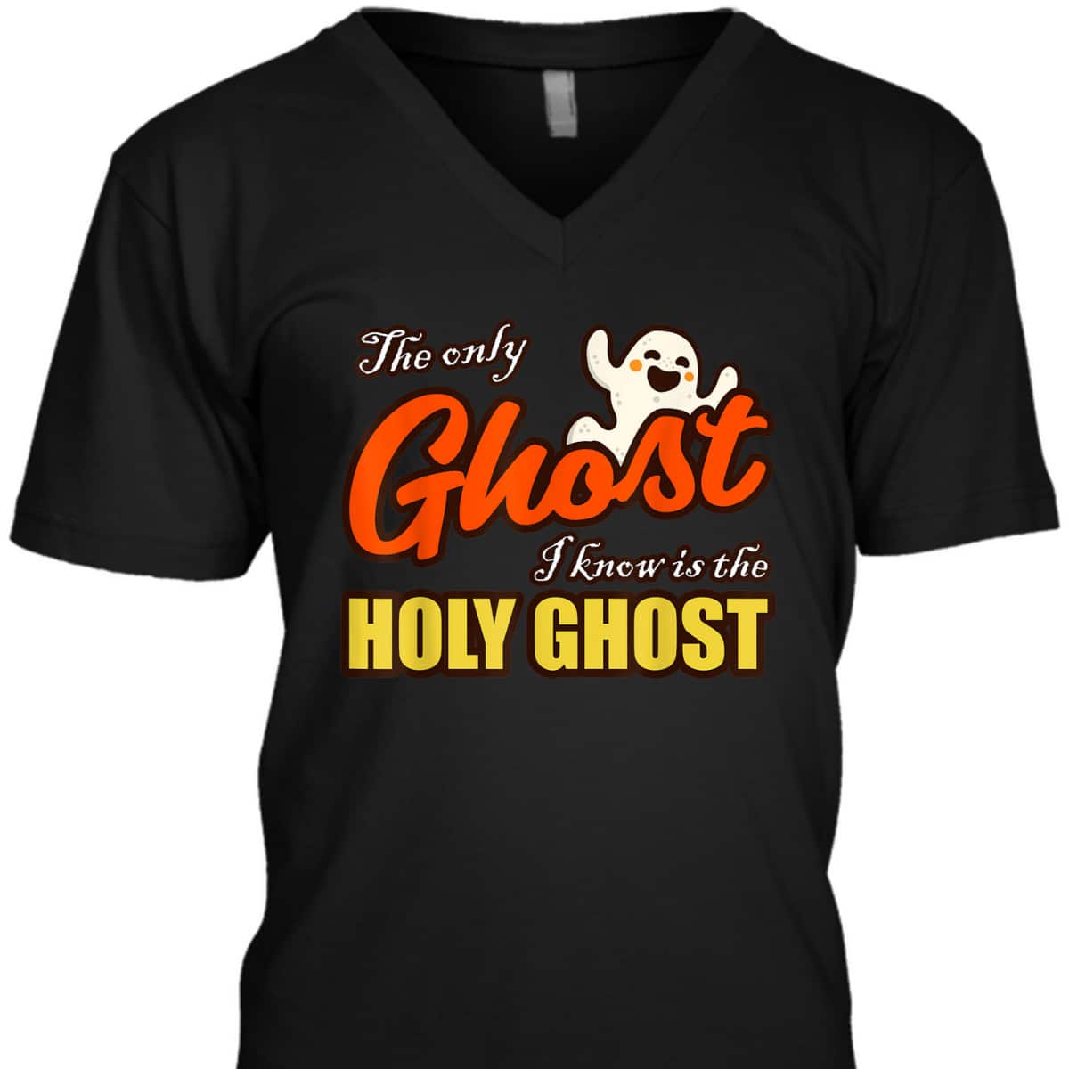 Christian Halloween T-Shirt The Only Ghost I Know Is The Holy Ghost Religious