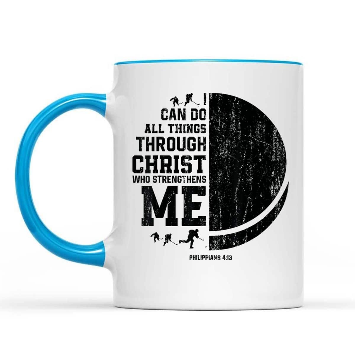 I Can Do All Things Through Christ Who Strengthens Me Bible Verse Religious Christian Ice Hockey T-Shirt