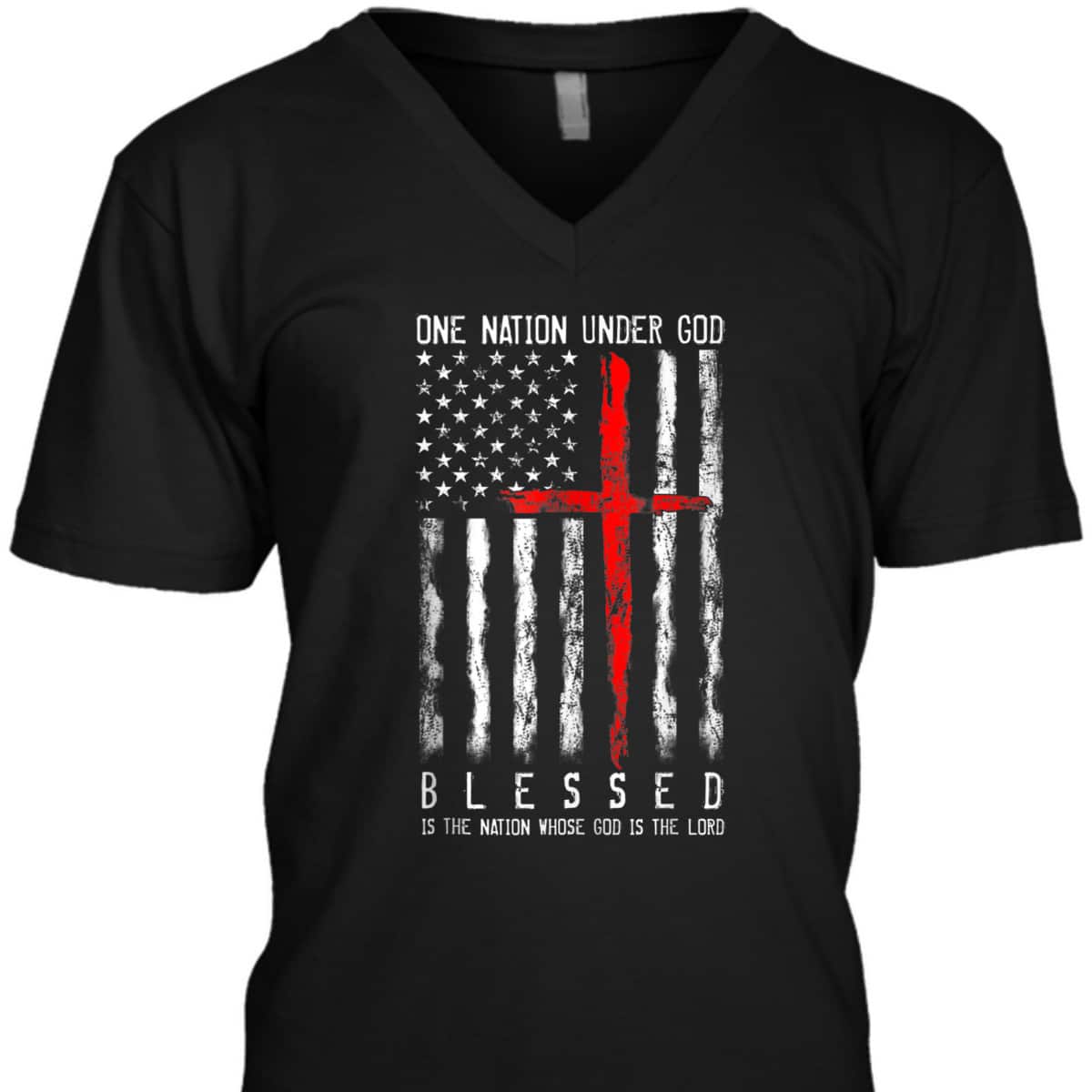 Patriotic Christian Blessed One Nation Under God 4th Of July US Flag T-Shirt Patriotic Christian Blessed One Nation Under God 4th Of July US Flag T-Shirt