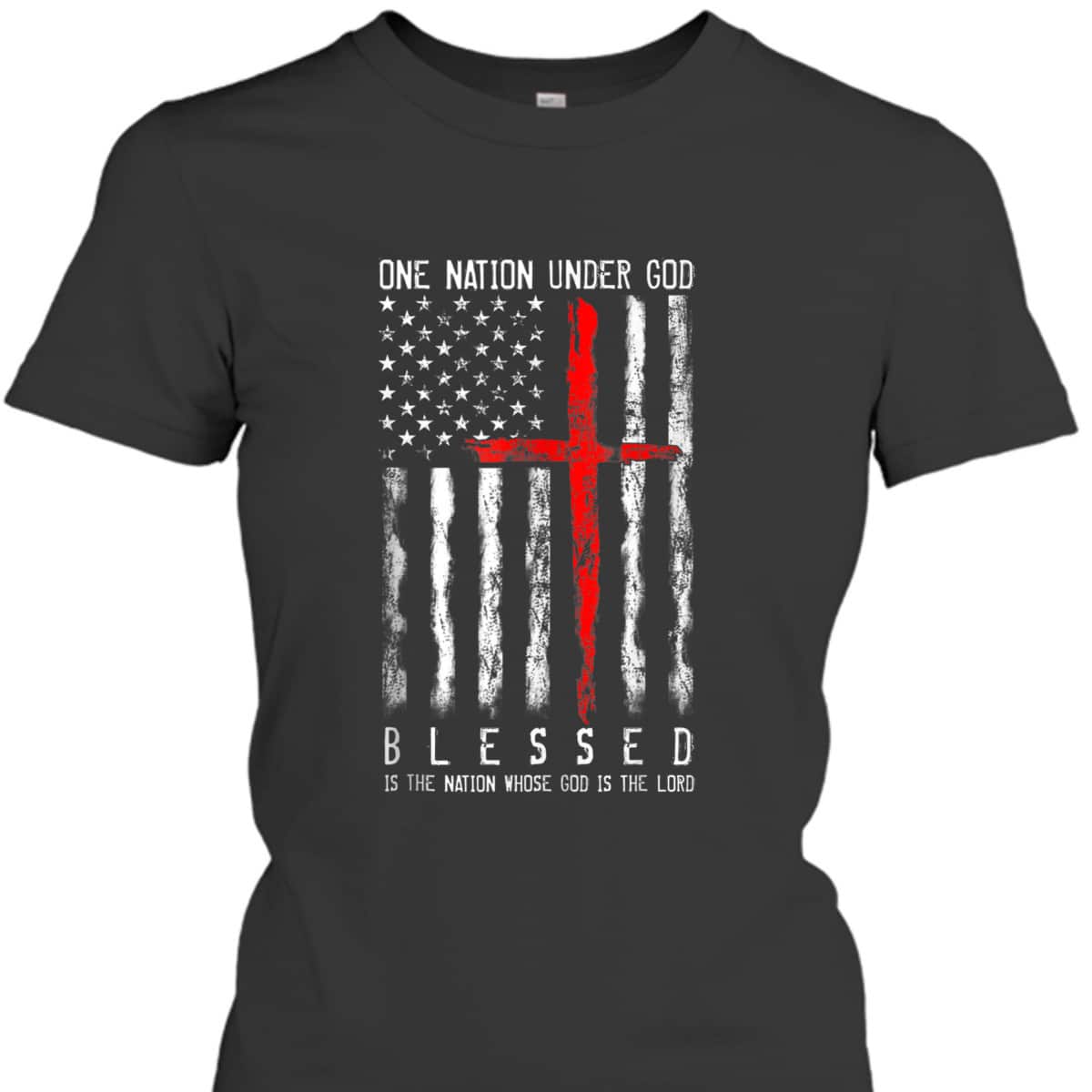 Patriotic Christian Blessed One Nation Under God 4th Of July US Flag T-Shirt Patriotic Christian Blessed One Nation Under God 4th Of July US Flag T-Shirt