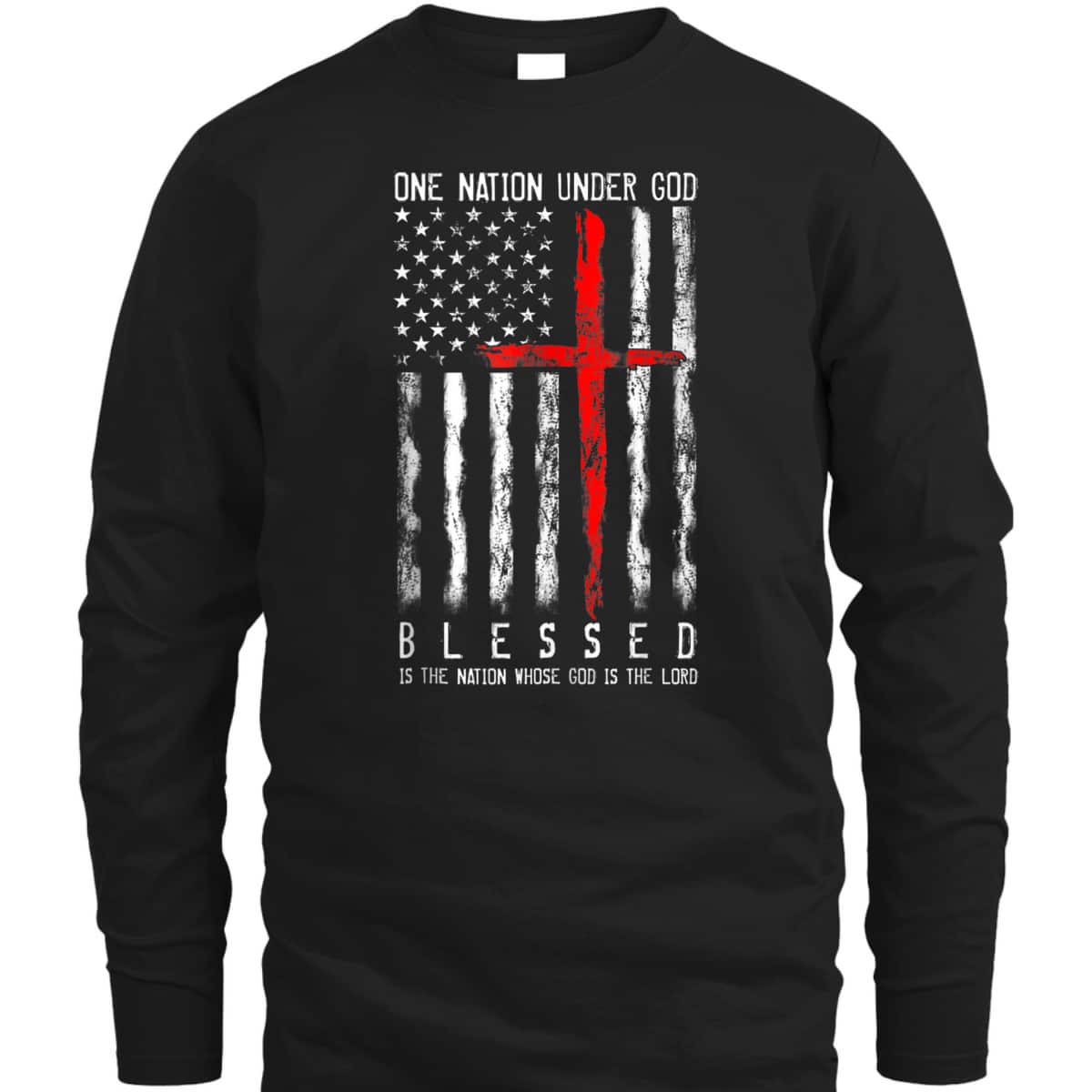 Patriotic Christian Blessed One Nation Under God 4th Of July US Flag T-Shirt Patriotic Christian Blessed One Nation Under God 4th Of July US Flag T-Shirt